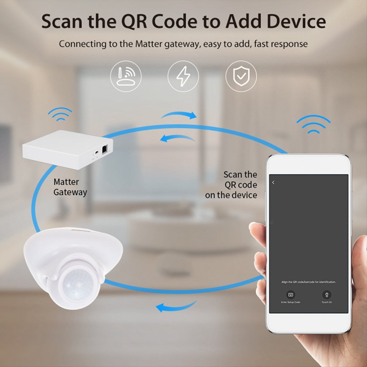 Matter Hub Thread - Sensor Gerak Kehadiran Manusia Tuya Matter