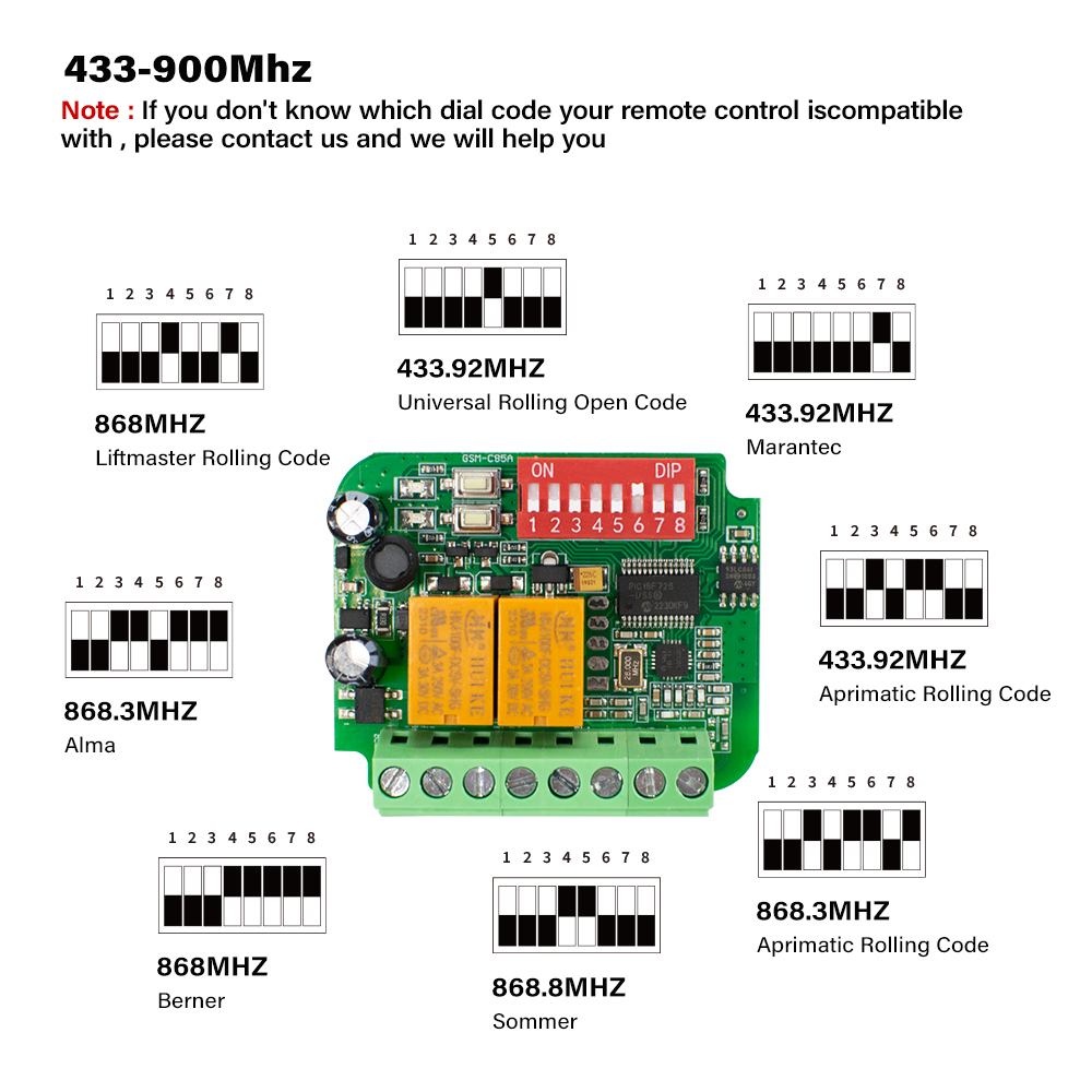 433Mhz Receiver Module - 1-10 Buah Penerima Garasi Universal Penerima