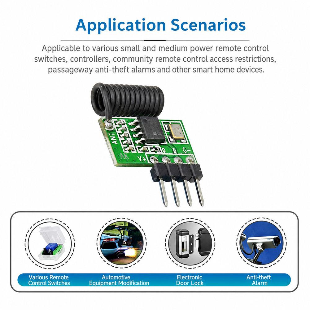 433Mhz Receiver Module - Modul Penerima RF Superheterodyne 315MHz/433MHz 3.3V-5.5V