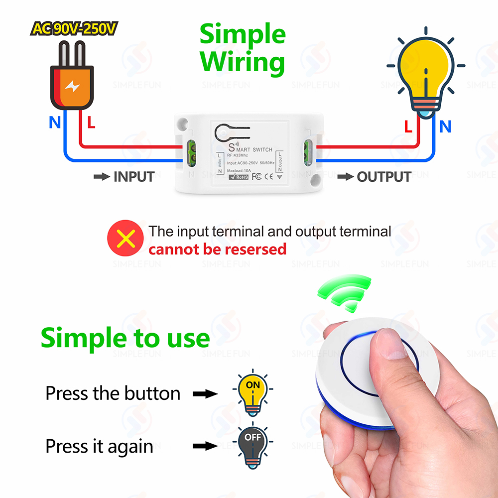 RF433MHz Saklar Remote Control - Sonoff Basic Switch ulasan dan harga
