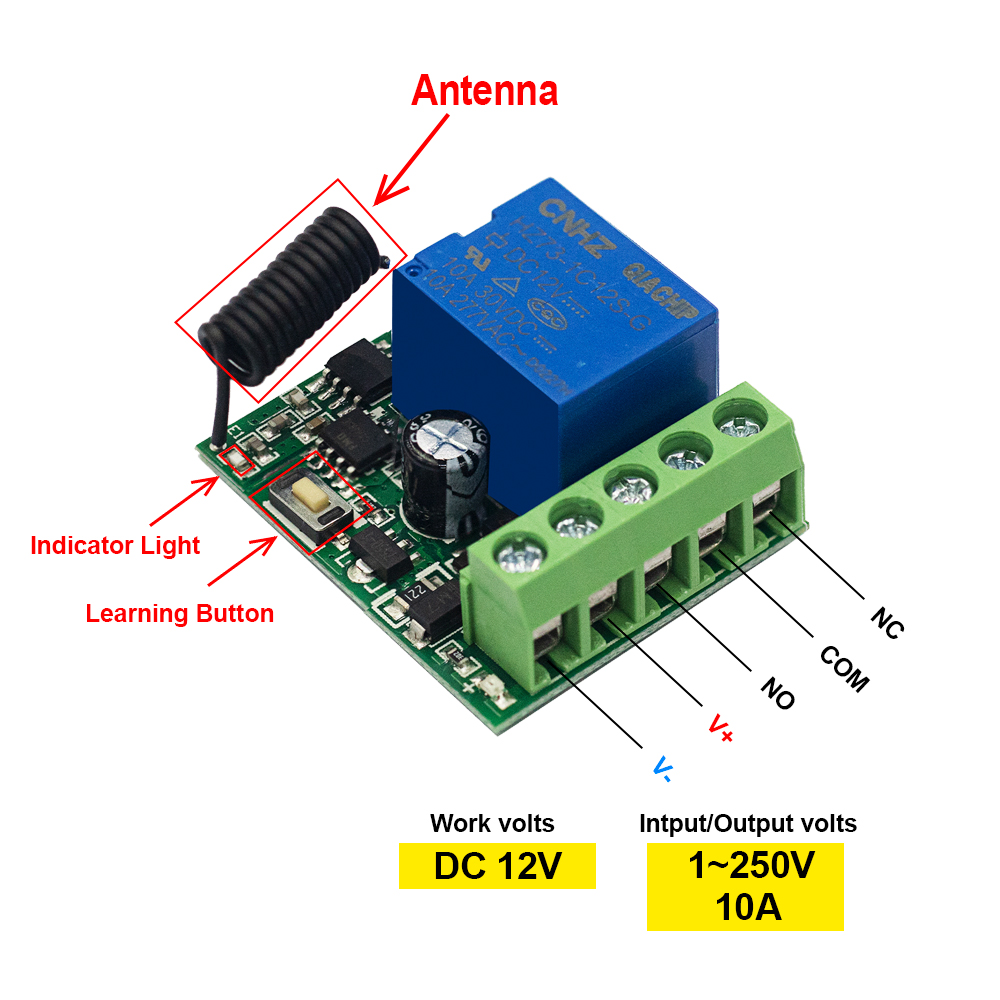 QACHIP 433MHz DC 12V Sakelar R - 433Mhz Receiver Module ulasan dan harga