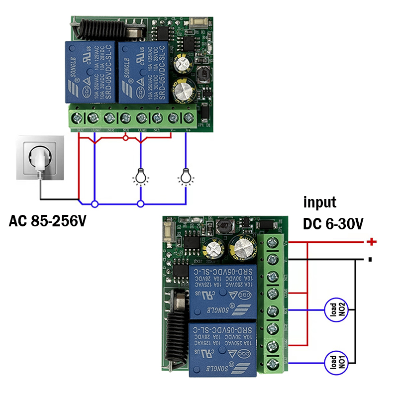 DC 12V 24V AC 220V RF433 2CH M - 433Mhz Receiver Module ulasan dan harga